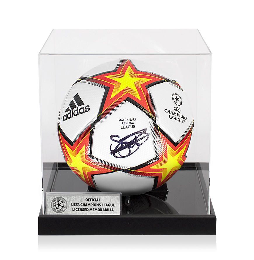 Sergino Dest Official UEFA Champions League Signed Football In Acrylic Case UEFA Club Competitions Online Store
