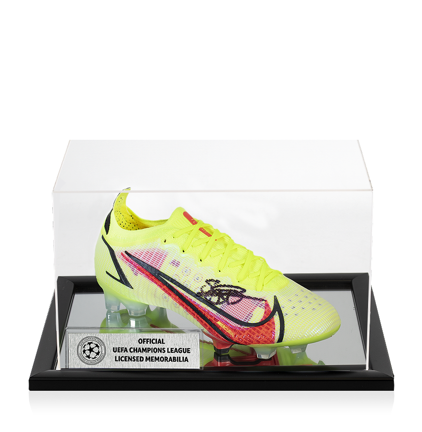 Sergino Dest Official UEFA Champions League Signed Nike Mercurial Vapor XIV Elite Boot In Acrylic Case UEFA Club Competitions Online Store