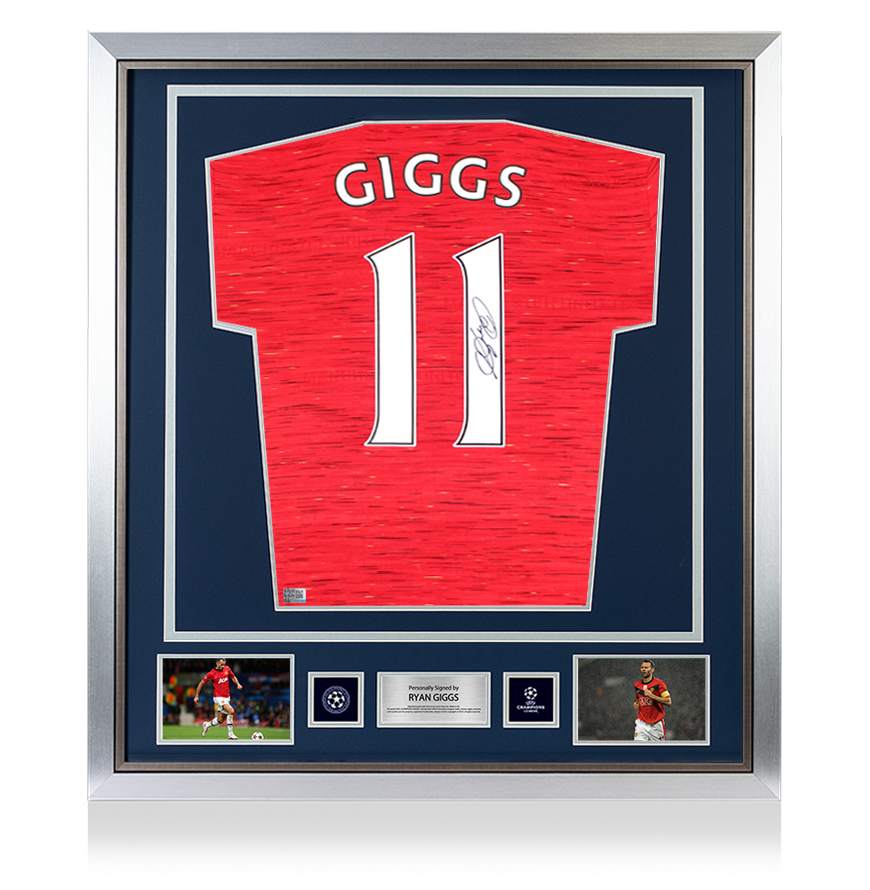 Ryan Giggs Official UEFA Champions League Back Signed and Framed Manchester United 2020-21 Home Shirt UEFA Club Competitions Online Store